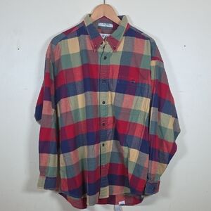 Orvis Shirt Mens XLarge Multicolor Plaid Flannel Button Down Long Sleeve Casual